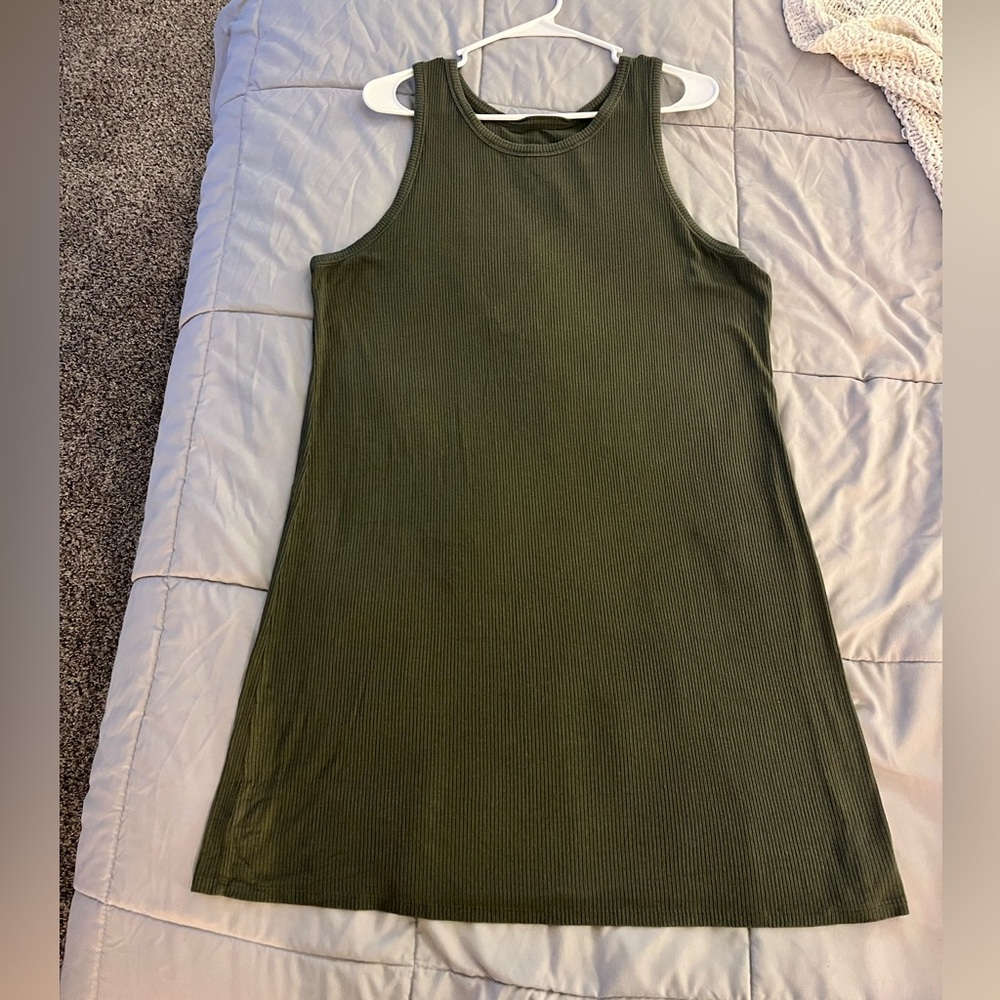 Army green casual dress
